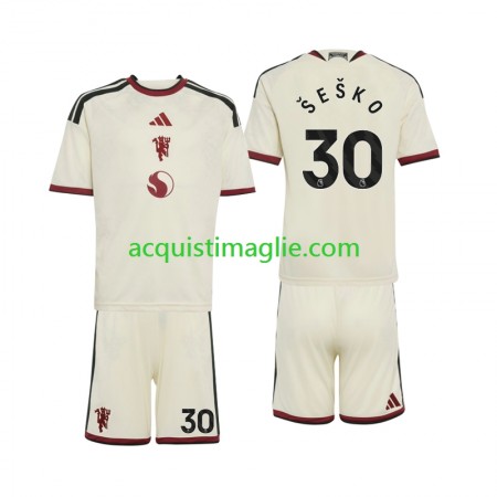 Divisa di Calcio Manchester United Benjamin Sesko 30 Bambino Terza 2026/2027